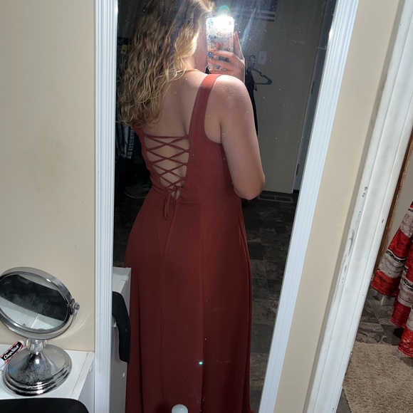 David’s Bridal Cinnamon Bridesmaid Dress - Picture 2 of 3